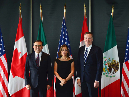 Trilateral meeting in Ottawa to renegotiate NAFTA)