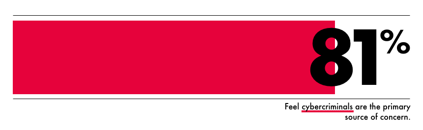 82% feel cybercriminals are the primary source of concern.