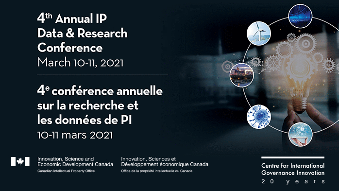 4th Annual IP Data & Research Conference | 4e conférence annuelle sur les données et la recherche en matière de propriété intellectuelle