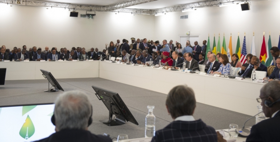 A high-level meeting on Africa and Climate Change takes place during the UN Conference on Climate Change (COP21) in Paris. (UN Photo/Rick Bajornas)