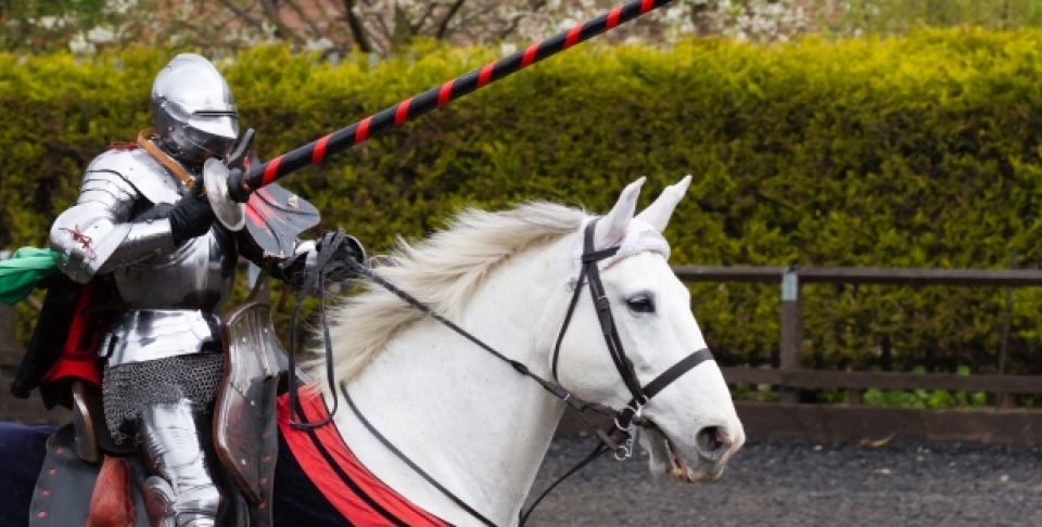 Jousting competition at the tiltyard, April 16, 2012, at The Royal Armouries, Leeds in England (Shutterstock)
