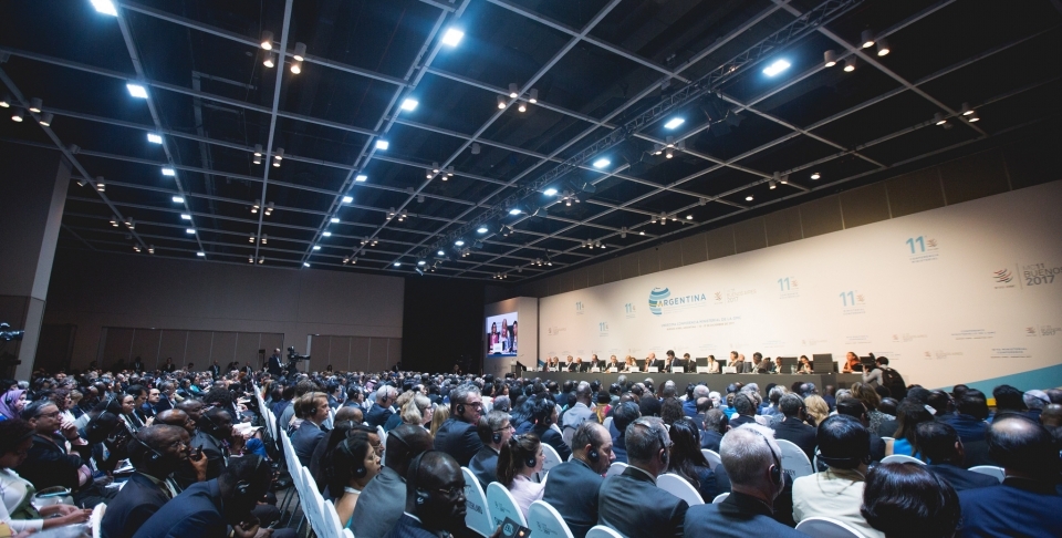 WTO members and observers gather at the Ministerial Conference closing ceremonies in Buenos Aires on December 13. (WTO Photo/Cuika Foto)