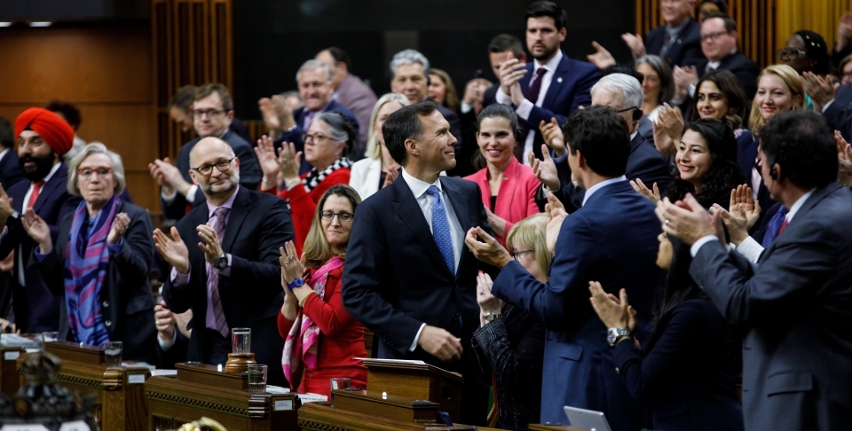 Prime Minister Trudeau attends the budget speech delivered by Minister of Finance Bill Morneau in the House of Commons on March 19, 2019. (PMO Photo/Adam Scotti)