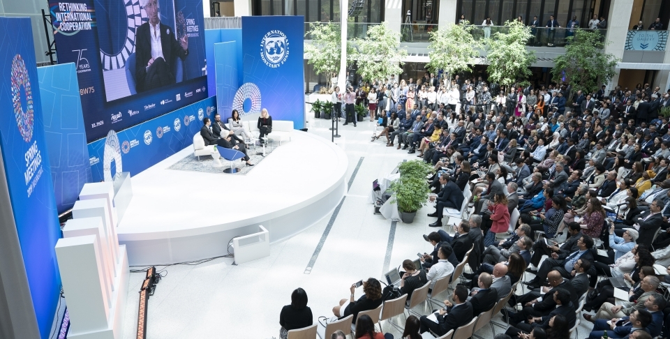 IMF Managing Director Christine Lagarde at the IMF headquarters during the 2019 IMF/World Bank Spring Meetings on April 10, 2019 in Washington, DC. (IMF Staff Photograph/Stephen Jaffe)