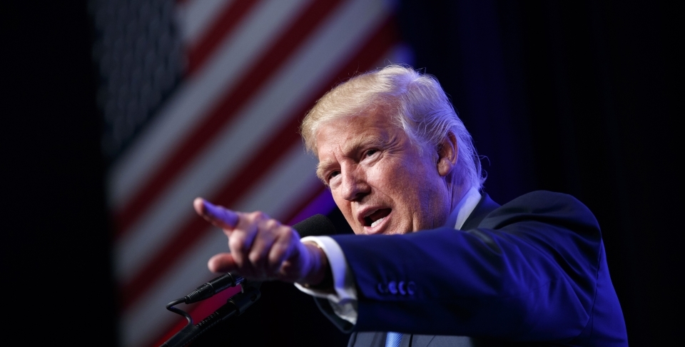 Donald Trump speaks during a campaign rally in Miami (AP Photo/ Evan Vucci)