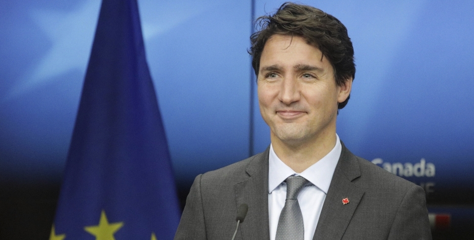 Canadian Prime Minister Justin Trudeau in Brussels on Oct. 30, 2016 (AP Photo/Olivier Matthys)