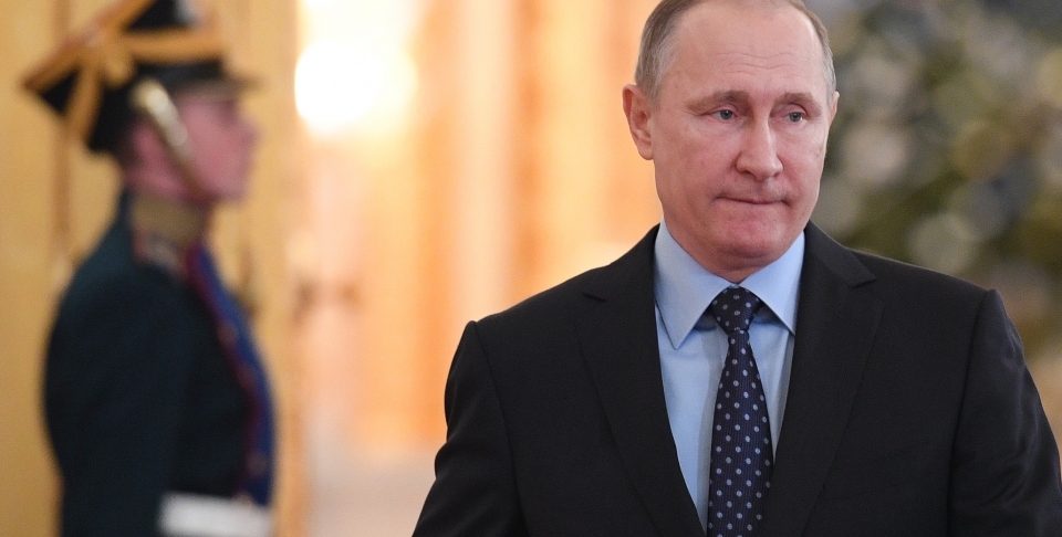 Russian President Vladimir Putin in Kremlin (Natalia Kolesnikova/ Pool photo via AP)