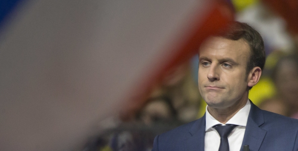 Presidential candidate Emmanuel Macron in Lyon, France (AP Photo/Michel Euler)