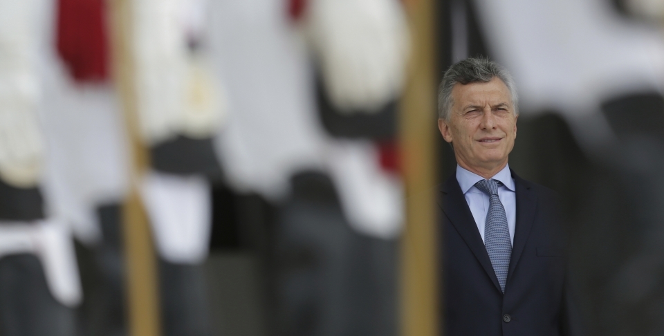 Argentina's President Mauricio Macri will host the G20 in 2018 (AP Photo/Eraldo Peres)