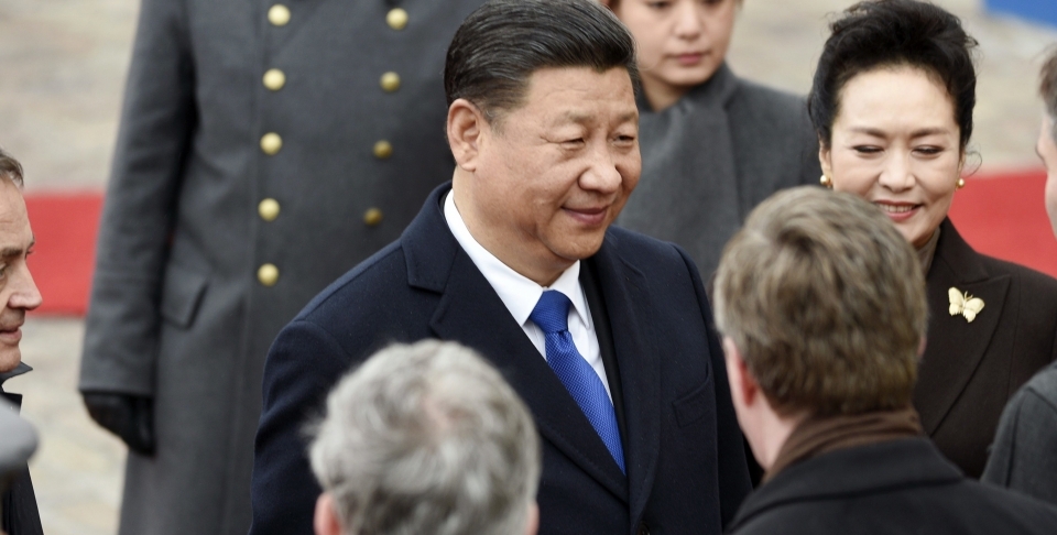 China's President Xi Jinping and his wife Peng Liyuan (Martti Kainulainen/Lehtikuva via AP)