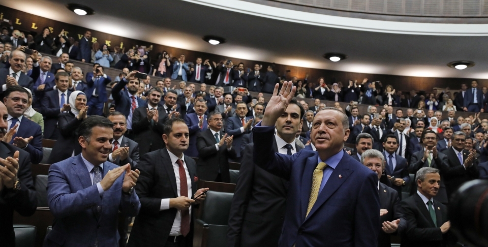 Turkey's President Erdogan gained new power following a 2017 referendum to place the president as both the head of state and of a political party. (AP Photo/Burhan Ozbilici)