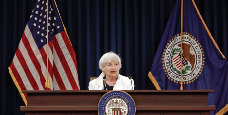 Federal Reserve Chair Janet Yellen speaks at a news conference following the Federal Open Market Committee meeting in Washington. (AP Photo/Pablo Martinez Monsivais)