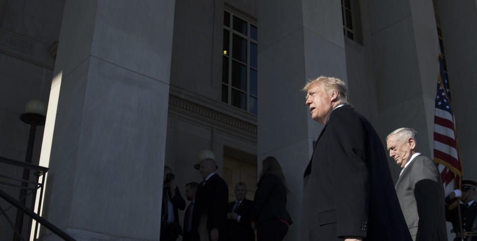 President Donald Trump walks into the Pentagon on January 18, 2018. Earlier that week, he made infamously vulgar comments about Haiti, El Salvador and African countries. (AP Photo/Carolyn Kaster)