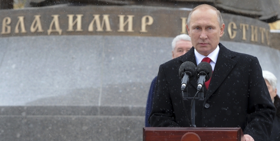 Russian President Vladimir Putin on the National Unity Day outside the Kremlin in Moscow (Mikhail Klimentyev, Sputnik, Kremlin Pool Photo via AP)