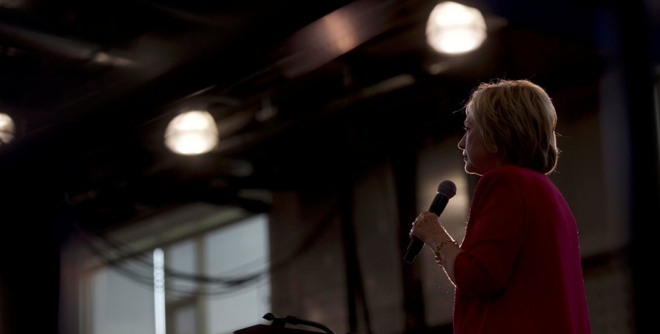 Democratic Presidential nominee Hillary Clinton holds a rally at West Philadelphia High School in Philadelphia, Pennsylvania, August 16, 2016. REUTERS/Mark Makela