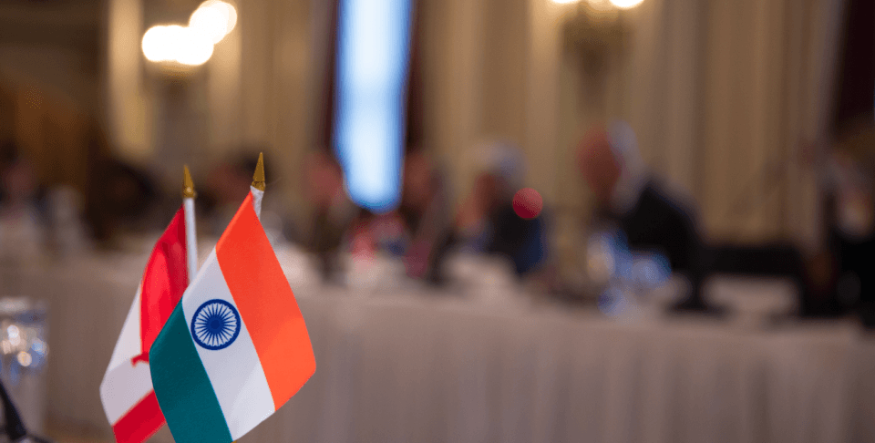 Flags of Canada and India