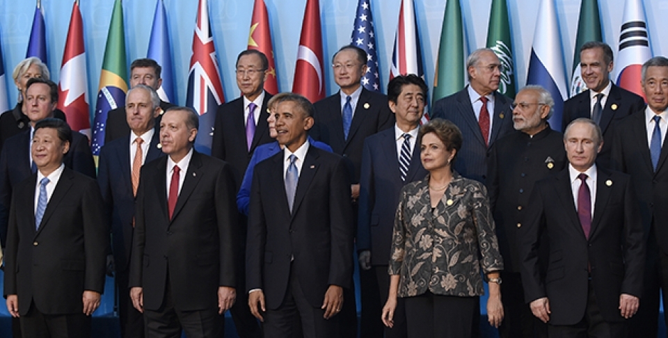A group photo of world leaders during the G20 Summit in Antalya, Turkey, taken on Sunday, November 15, 2015. The G20 issued its final communiqué on November 16. (AP Photo/Susan Walsh)