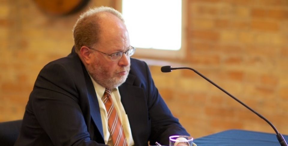 PIIE President Adam Posen speaks to audiences on the 'old normal' during visit to Waterloo (Cambria Olding/CIGI).