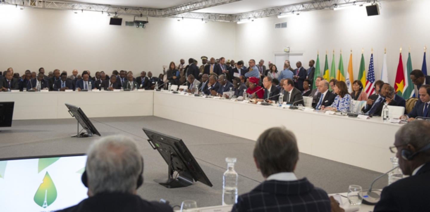A high-level meeting on Africa and Climate Change takes place during the UN Conference on Climate Change (COP21) in Paris. (UN Photo/Rick Bajornas)