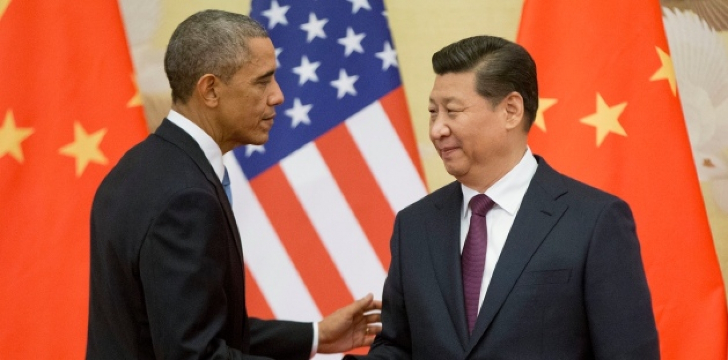 U.S. President Barack Obama, left, and Chinese President Xi Jinping shake hands following the conclusion of their joint news conference at the Great Hall of the People in Beijing, Wednesday, Nov. 12, 2014. (AP Photo/Pablo Martinez Monsivais)