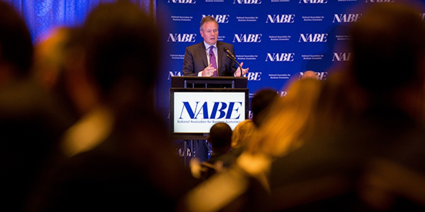 Bank of Canada Gov. Stephen Poloz speaks before the National Association for Business Economics on October 12, 2015, in Washington. (AP Photo/Andrew Harnik)