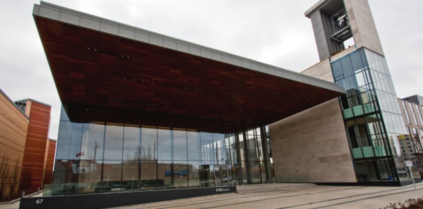 CIGI Campus building in Waterloo, Canada. (Photographer: Joel Campbell)