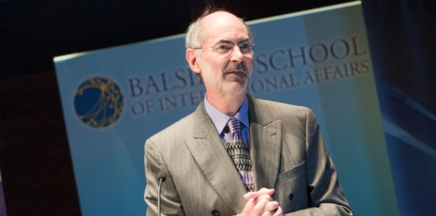 John Ravenhill, director of the Balsillie School of International Affairs, addresses the audience in his CIGI Signature Lecture "A Crisis in Global Governance?" (Lisa Malleck/CIGI)
