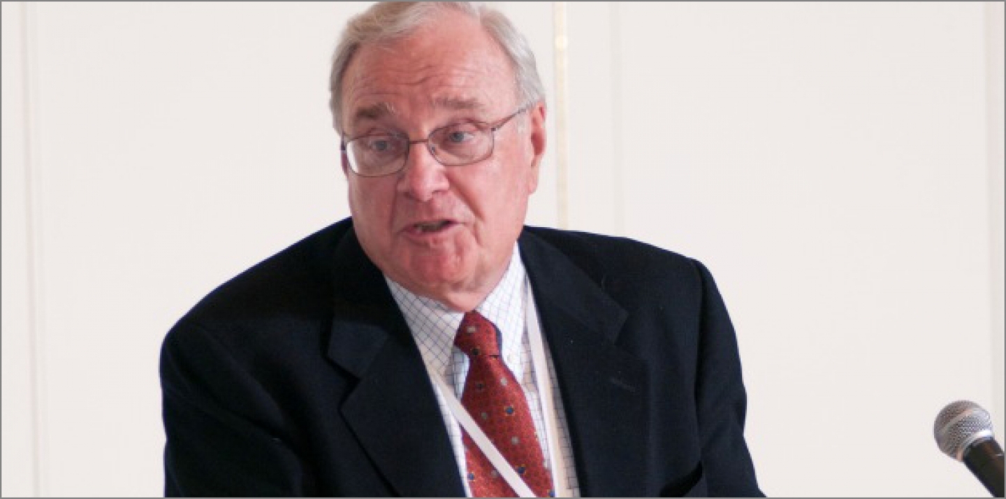Former Canadian Prime Minister Paul Martin delivers the keynote during the CIGI-INET sovereign debtors conference, Feb. 24, 2011 (Lisa Malleck/CIGI Photo).
