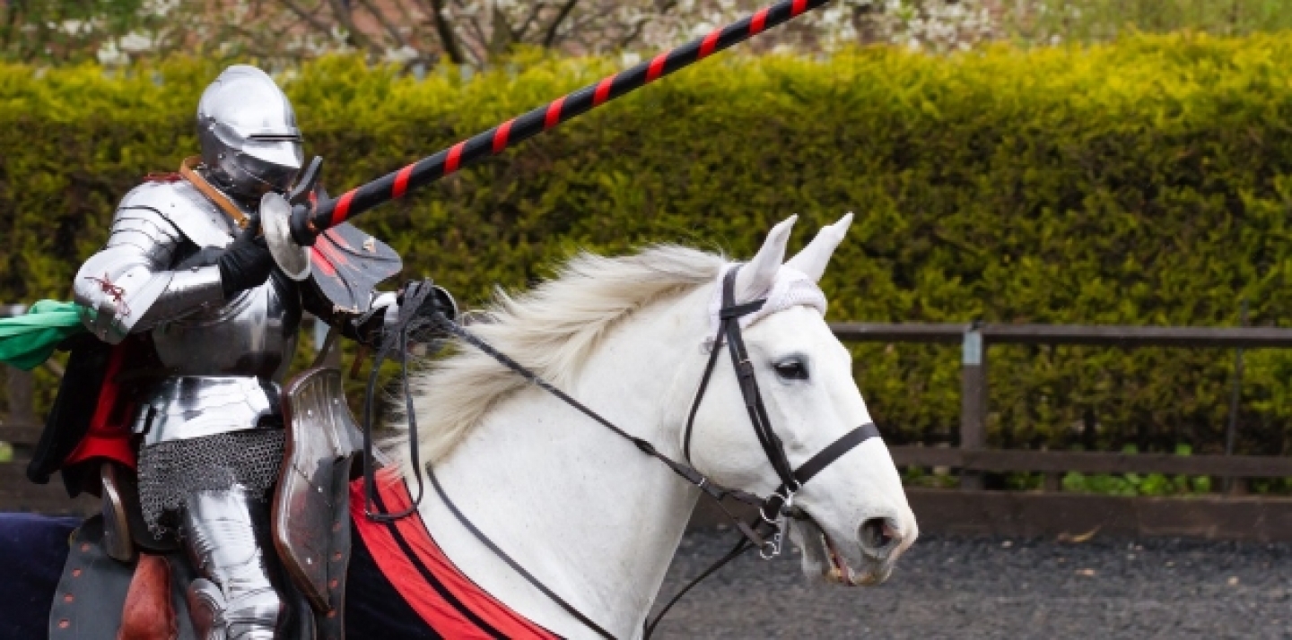 Jousting competition at the tiltyard, April 16, 2012, at The Royal Armouries, Leeds in England (Shutterstock)
