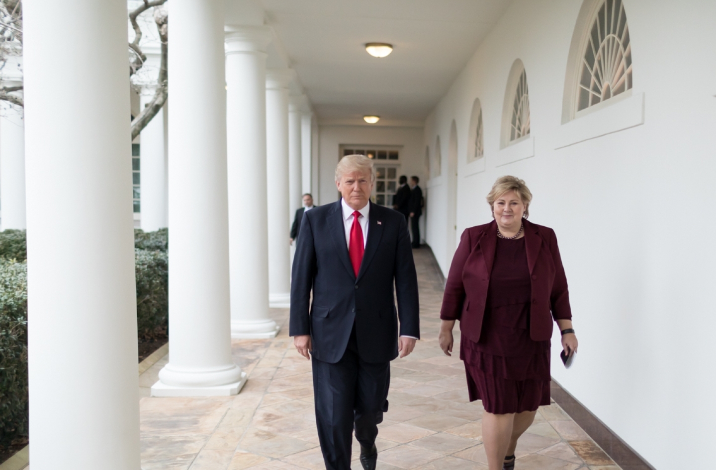 US President Donald Trump meets with Norwegian Prime Minister Erna Solberg on January 10, 2018 (White House Photo/D. Myles Cullen)