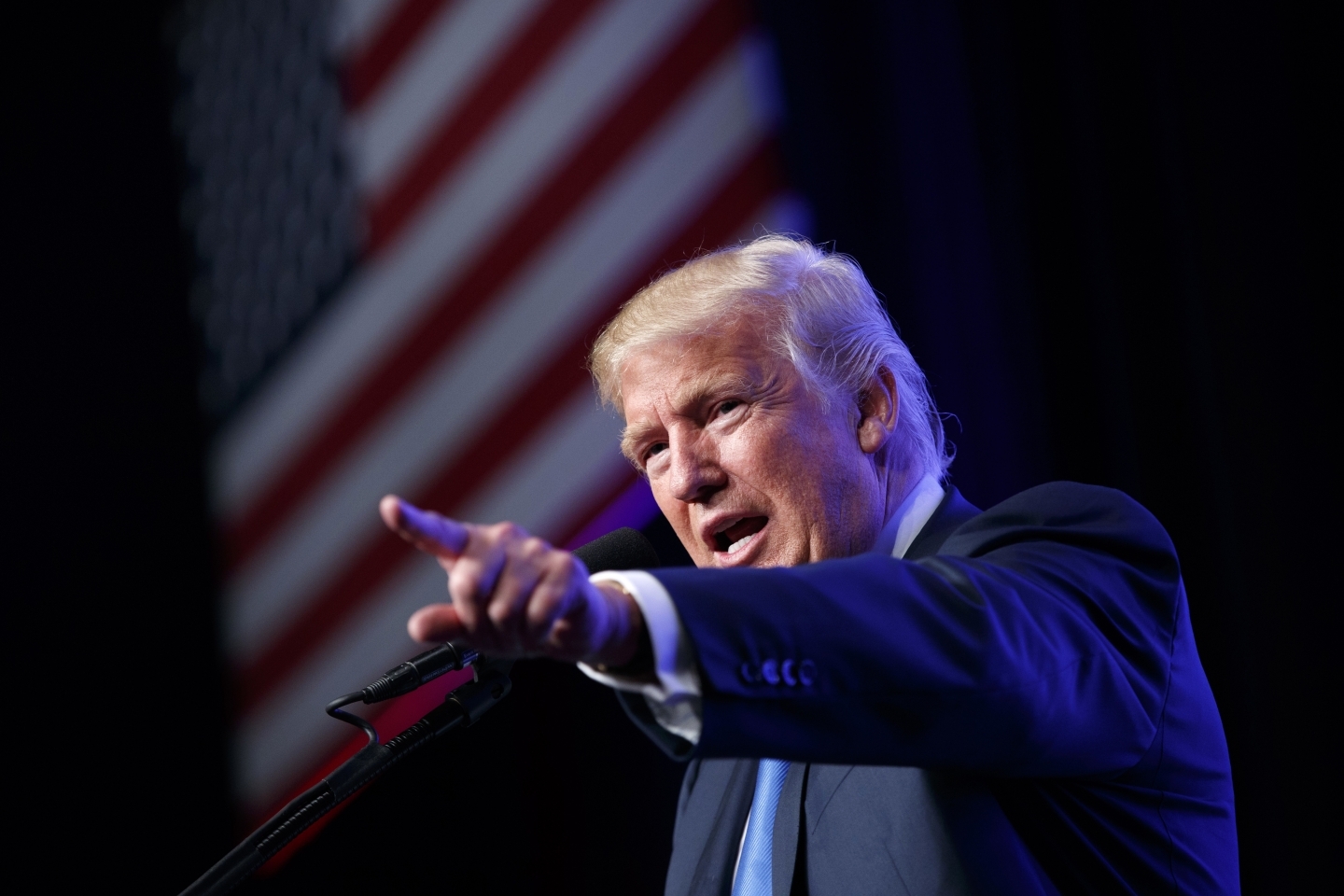 Donald Trump speaks during a campaign rally in Miami (AP Photo/ Evan Vucci)
