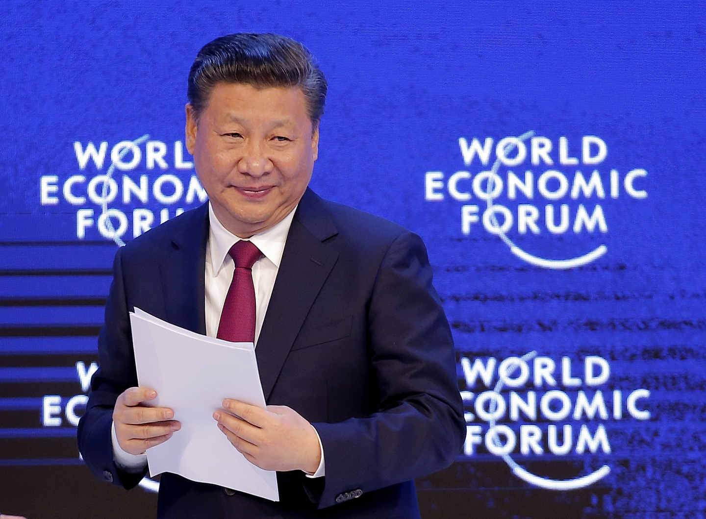 China's President Xi Jinping at the World Economic Forum in Davos, Switzerland (AP Photo/Michel Euler)