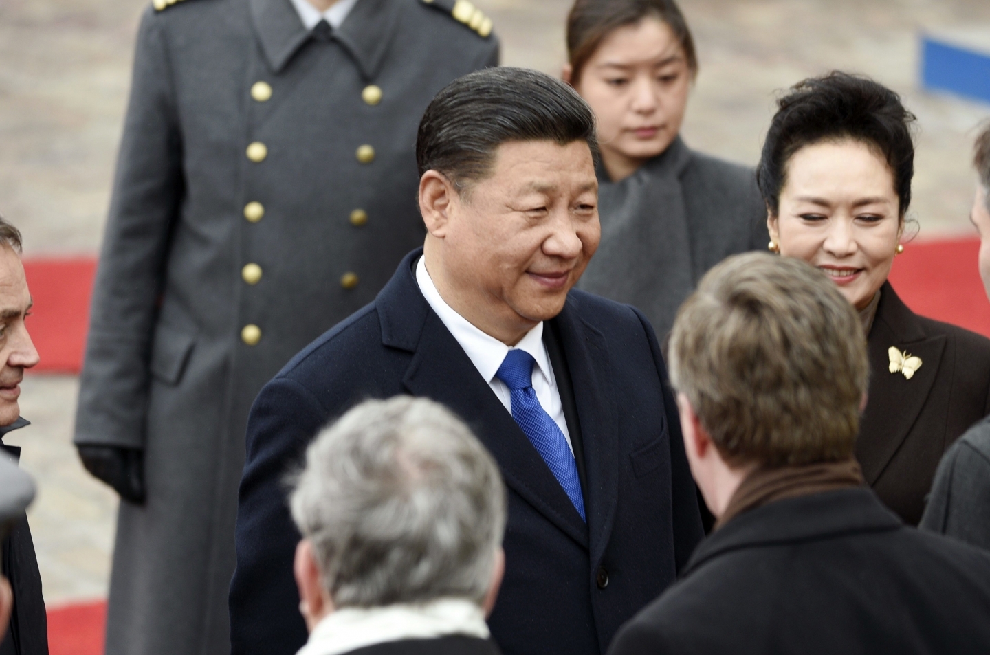 China's President Xi Jinping and his wife Peng Liyuan (Martti Kainulainen/Lehtikuva via AP)