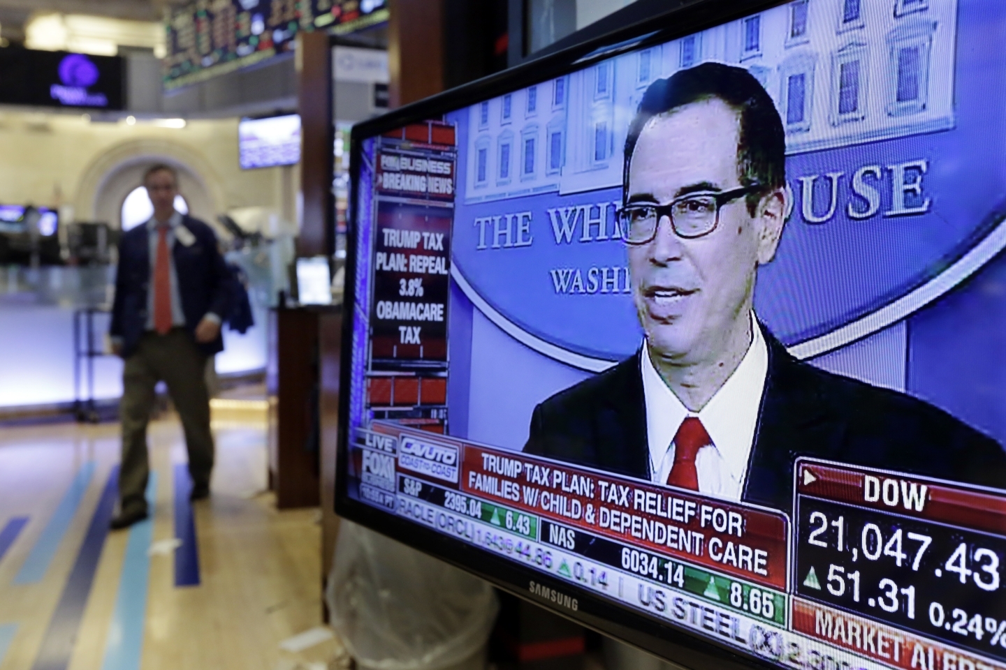 US Treasury Secretary Steven Mnuchin is examining bank regulations (AP Photo/Richard Drew)