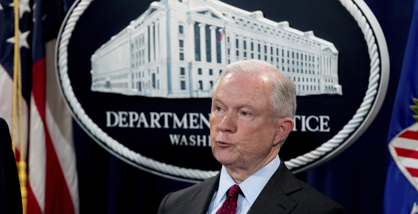 US Attorney General Jeff Sessions at the Department of Justice (AP Photo/Andrew Harnik)