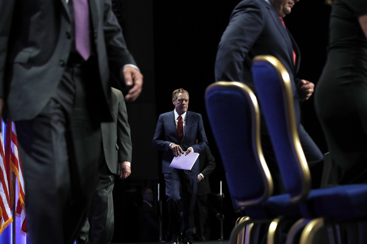 Robert Lighthizer arrives at NAFTA renegotiations in Washington. (AP Photo/Jacquelyn Martin)
