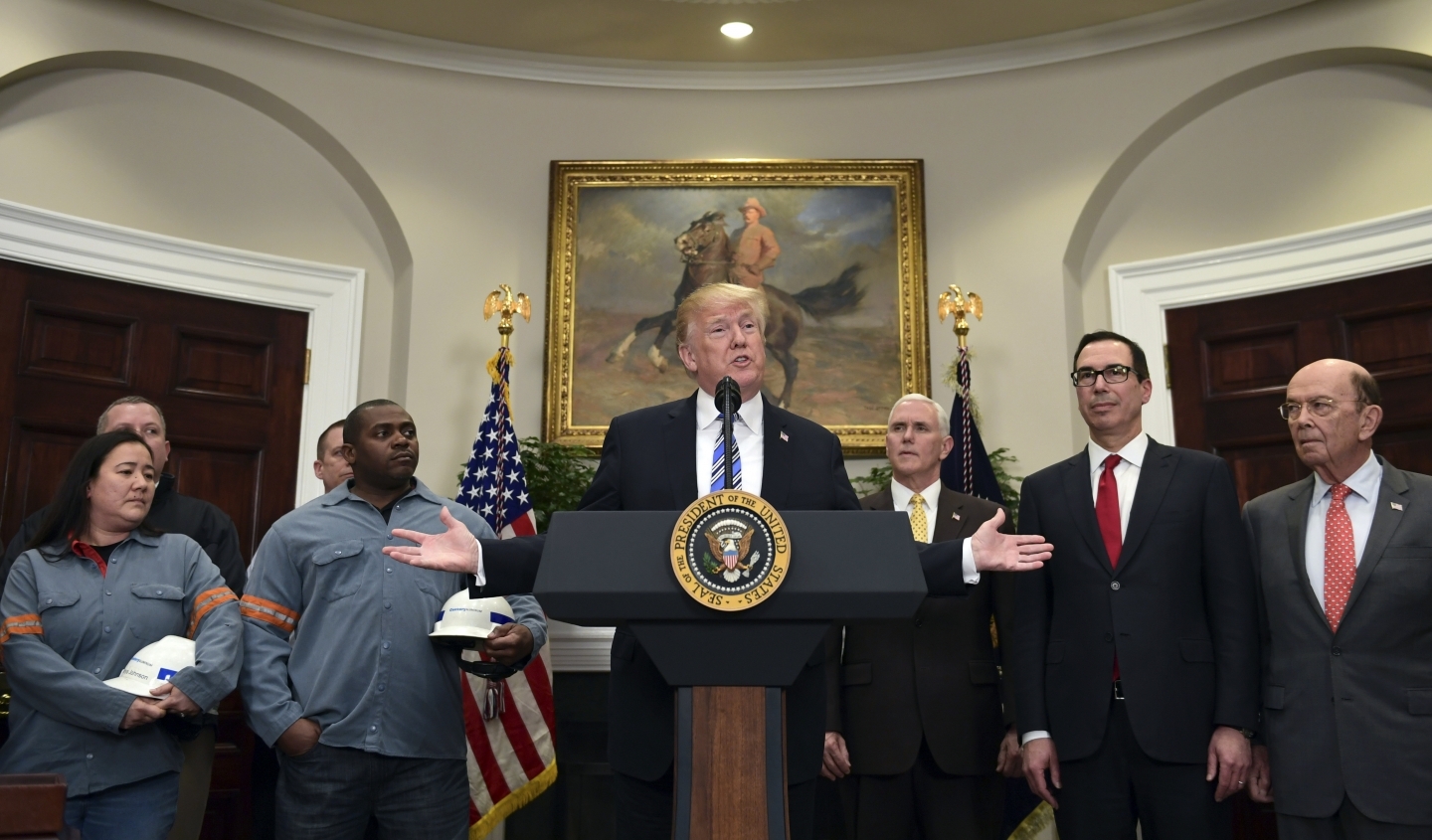 The United States recently imposed tough duties on steel and aluminum imports from Canada, Mexico and the European Union. Major auto tariffs could be employed under the same mechanism. (AP Photo/Susan Walsh)