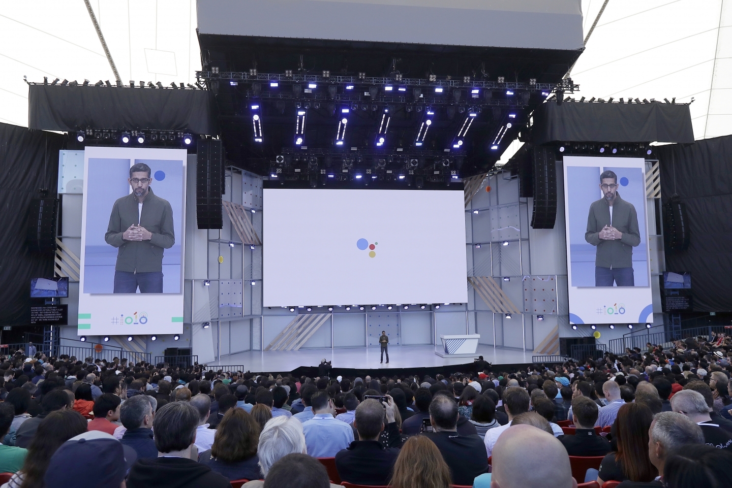 Google CEO Sundar Pichai speaks at the Google I/O conference in Mountain View, California on May 8, 2018. (AP Photo/Jeff Chiu)