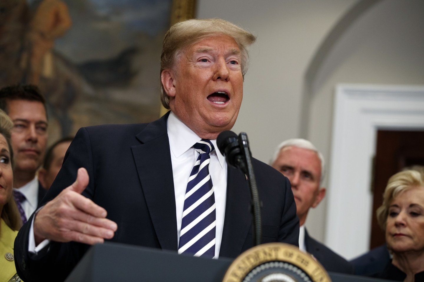 Trump canceled a scheduled summit with North Korea's Kim Jong Un, citing the "tremendous anger and open hostility" in a recent statement by the North. (AP Photo/Evan Vucci)