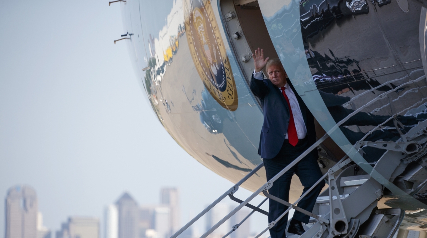 President Donald Trump waves as he boards Air Force One on Thursday, May 31, 2018. (AP Photo/Evan Vucci)
