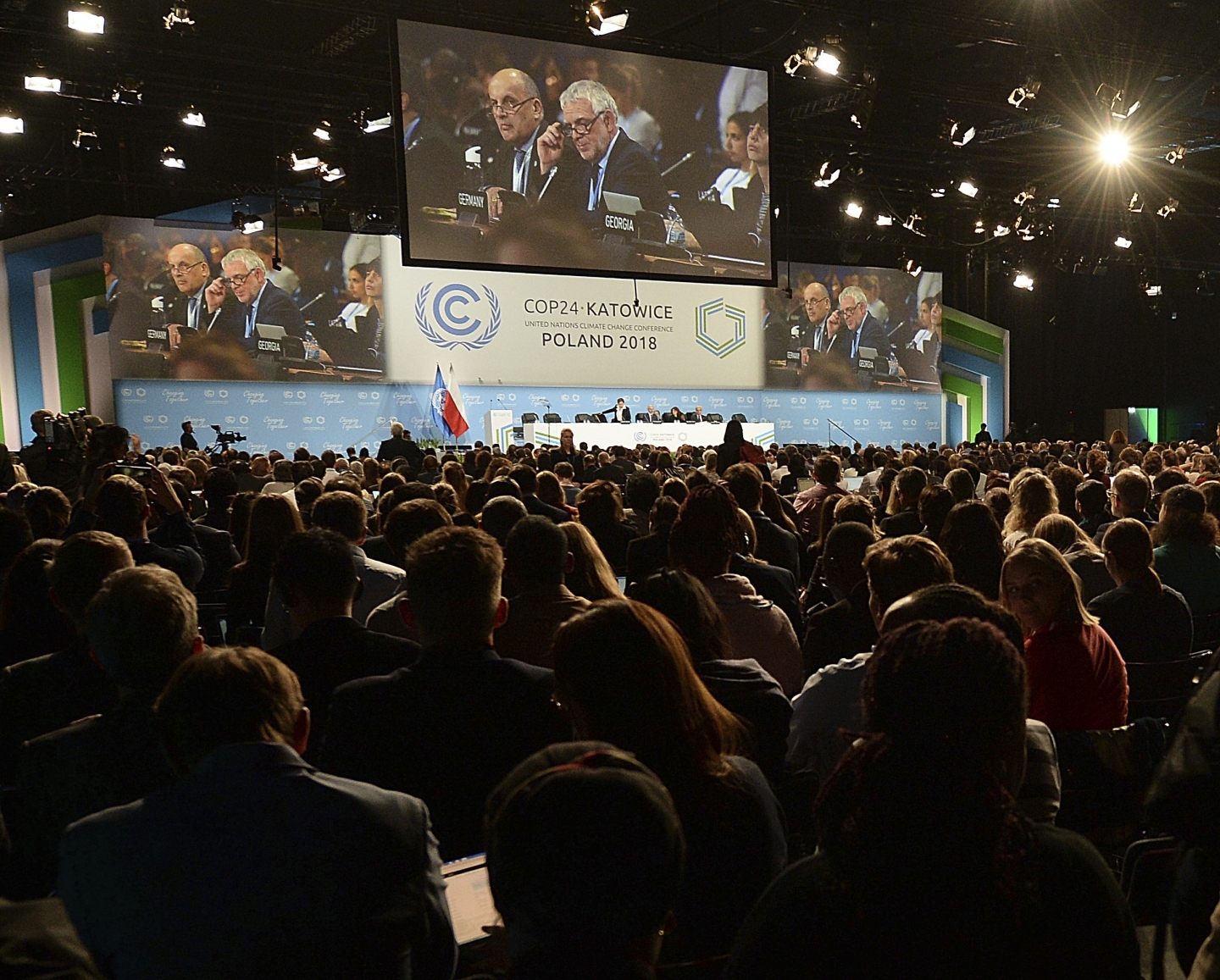 Participants attend the COP24 U.N. Climate Change Conference 2018 in Katowice, Poland on December 13, 2018. (AP Photo/Czarek Sokolowski)