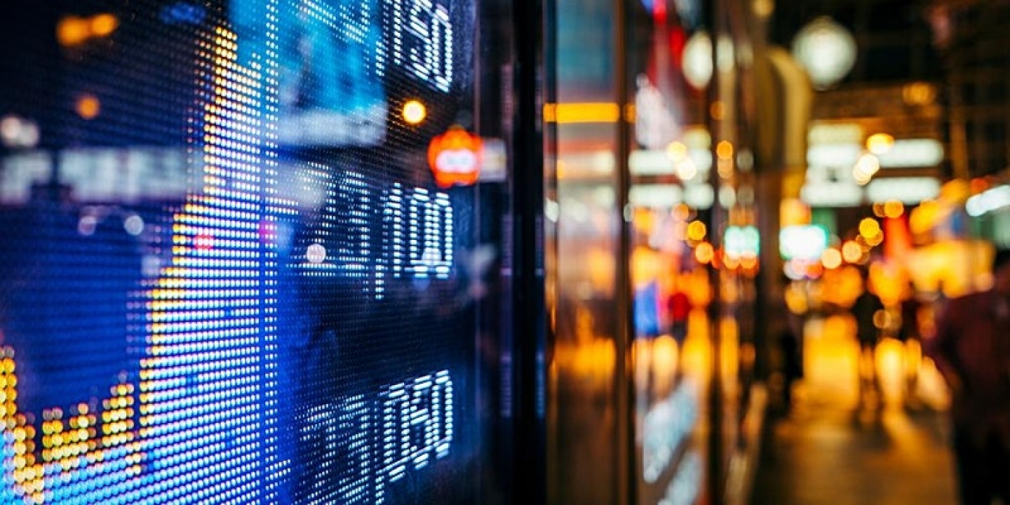 Digital display of stock market quotes