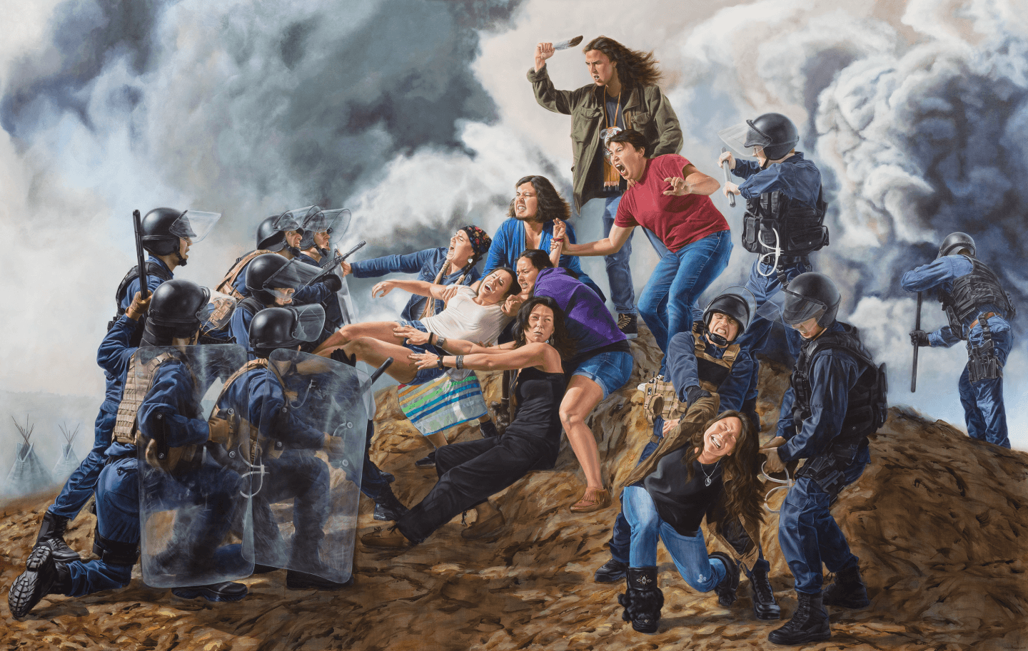 With Our Bodies We Protect the Land by Kent Monkman