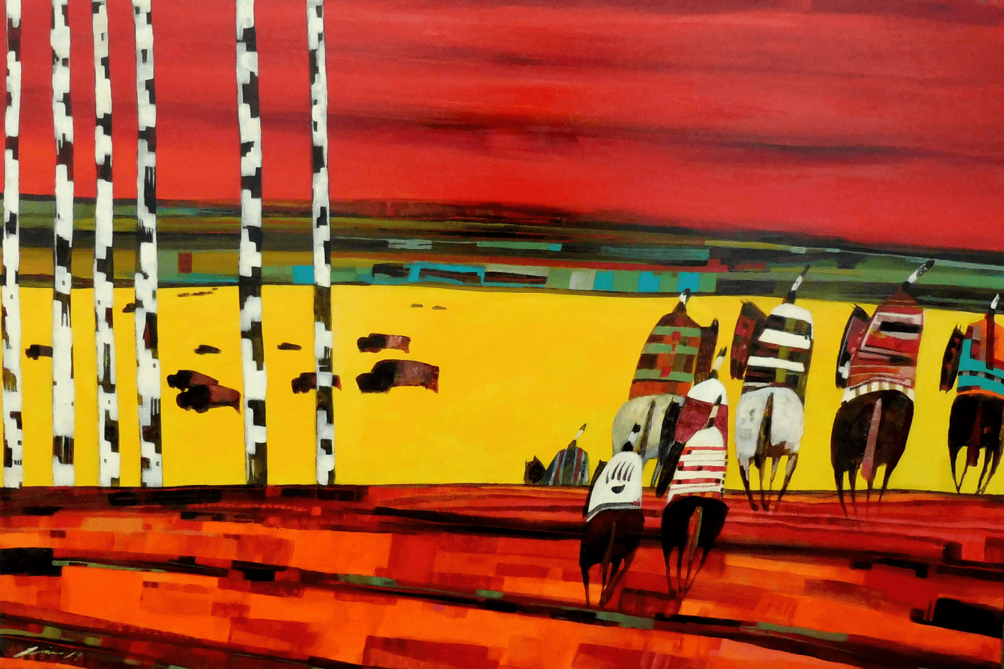 Riding Towards the Buffalo by Linus Woods