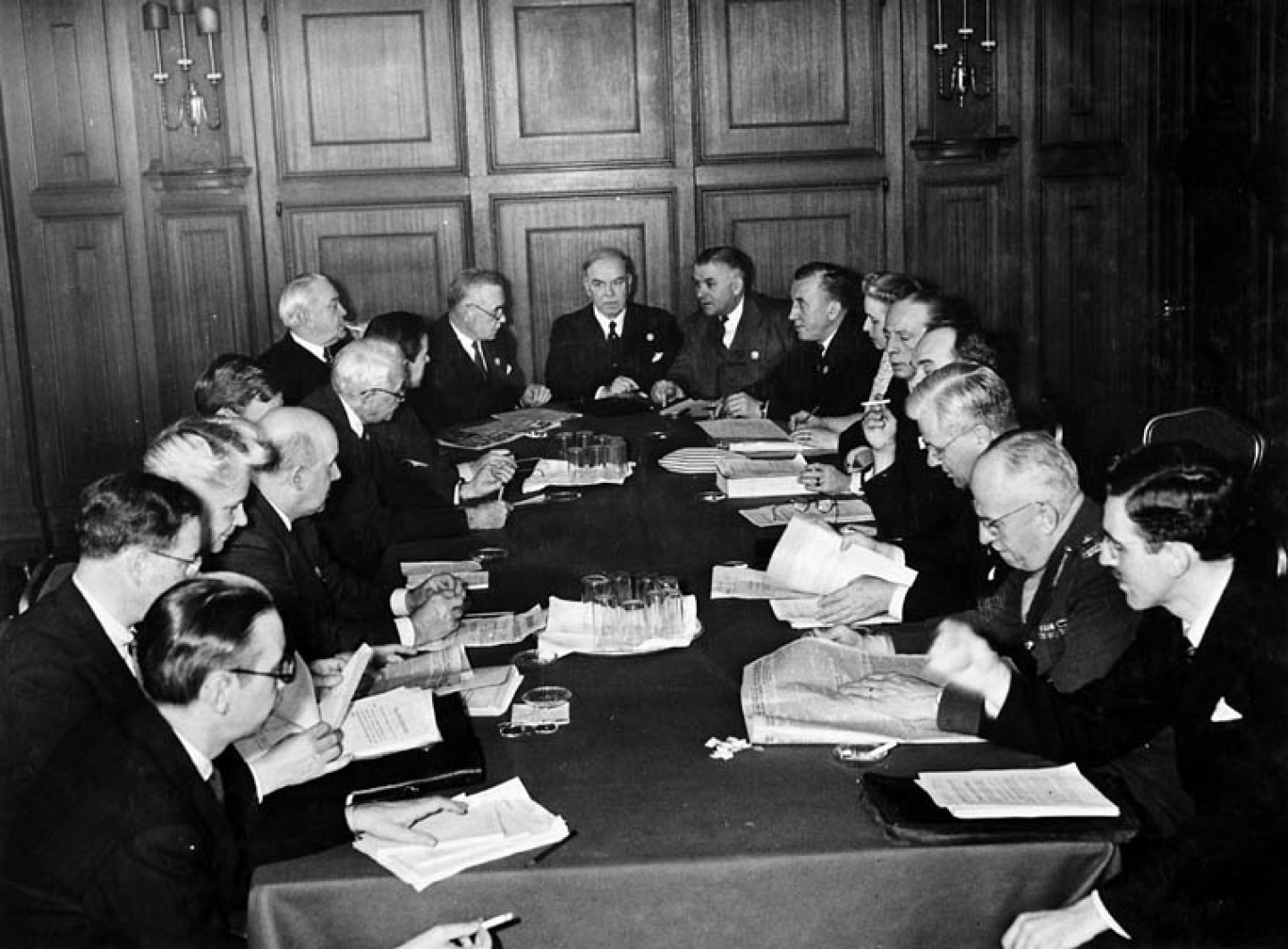 The Canadian delegation at the San Francisco Conference founding the United Nations in May 1945. (Wikipedia photo/Nicholas Morant)