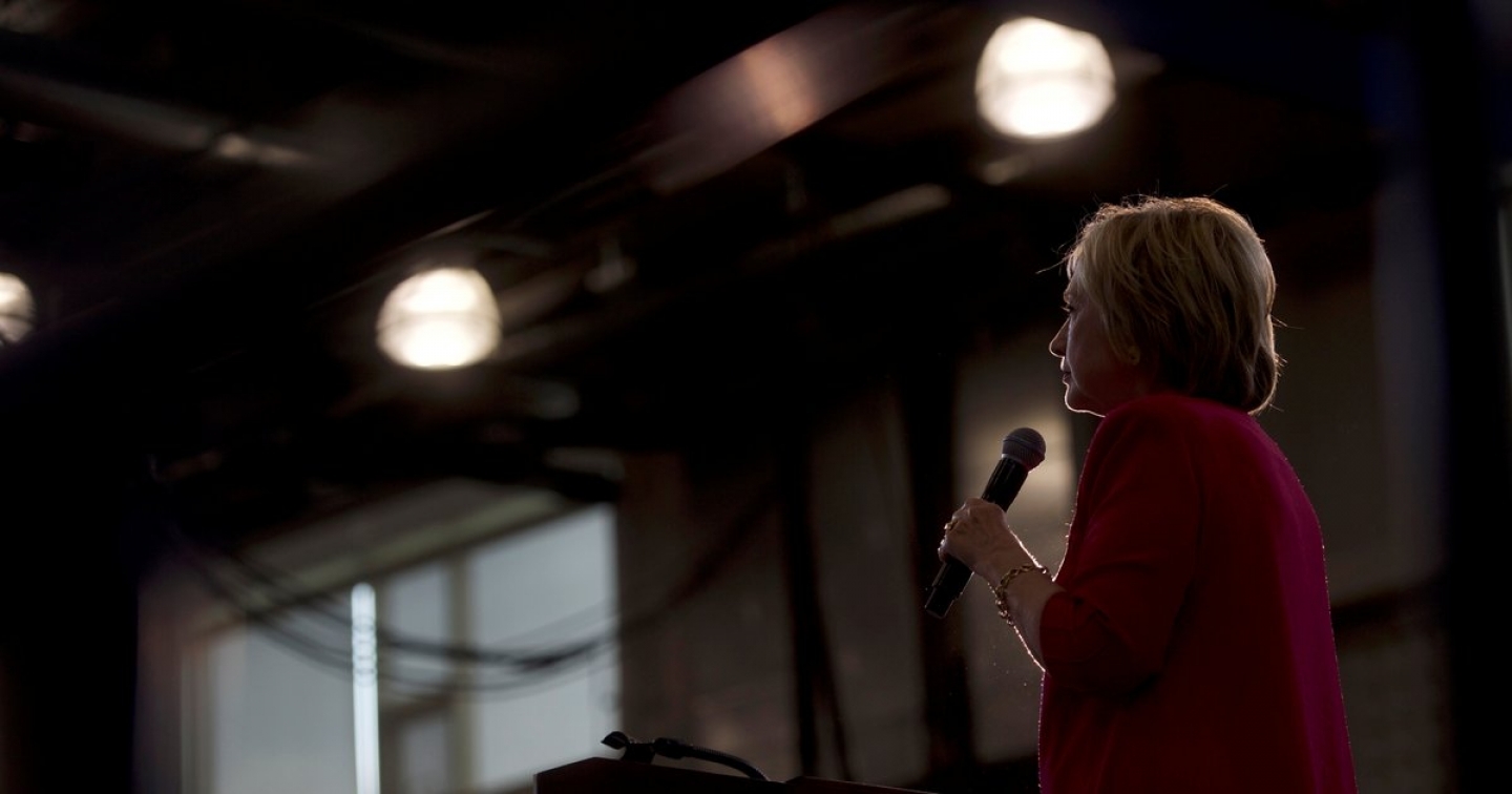 Democratic Presidential nominee Hillary Clinton holds a rally at West Philadelphia High School in Philadelphia, Pennsylvania, August 16, 2016. REUTERS/Mark Makela