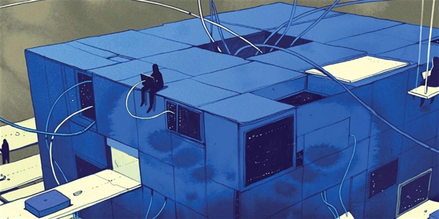 Illustration for Models for Platform Governance Essay Series (artwork by Simón Prades)