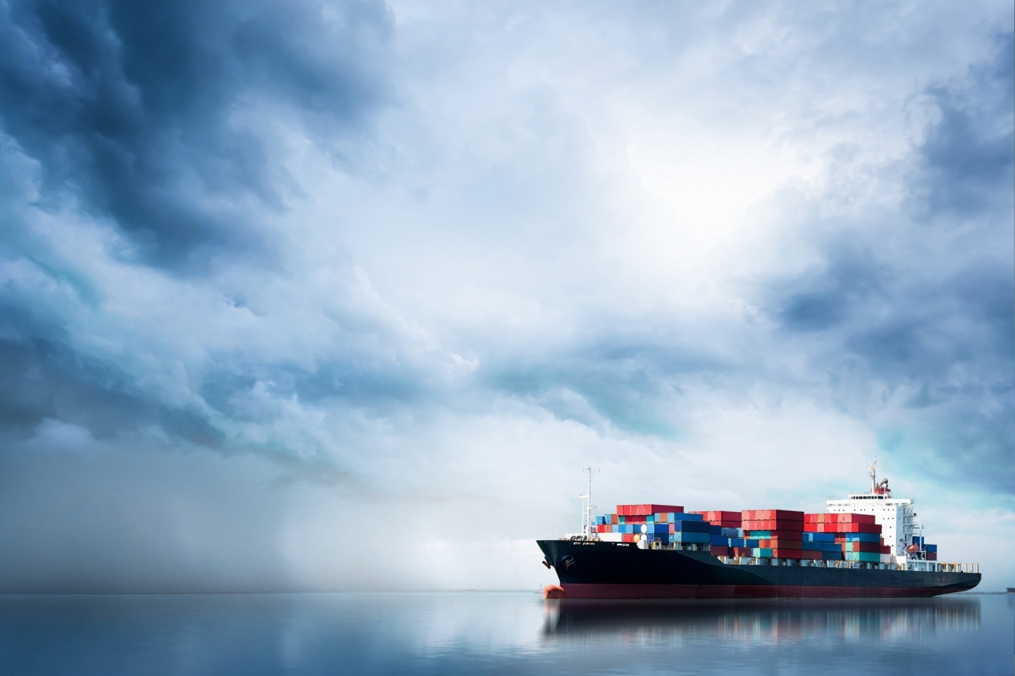 Ocean freighter carrying cargo containers