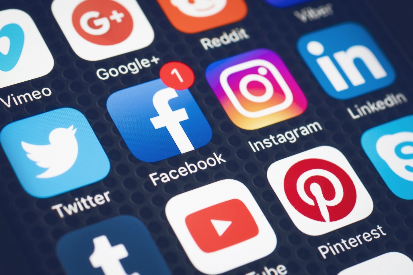 Social media applications on a mobile device (Shutterstock)