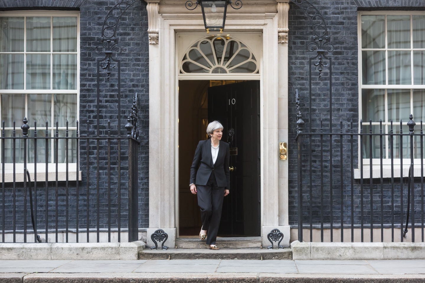 Prime Minister Theresa May at 10 Downing Street. (AP Photo/Frank Augstein)